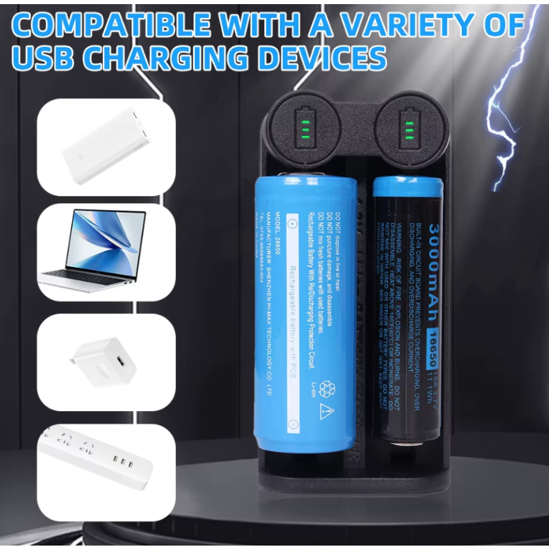 21700 Battery Charger for 18650 CR123A 14500 with Intelligent MCU Tech and Safety Features Efficient Solution
