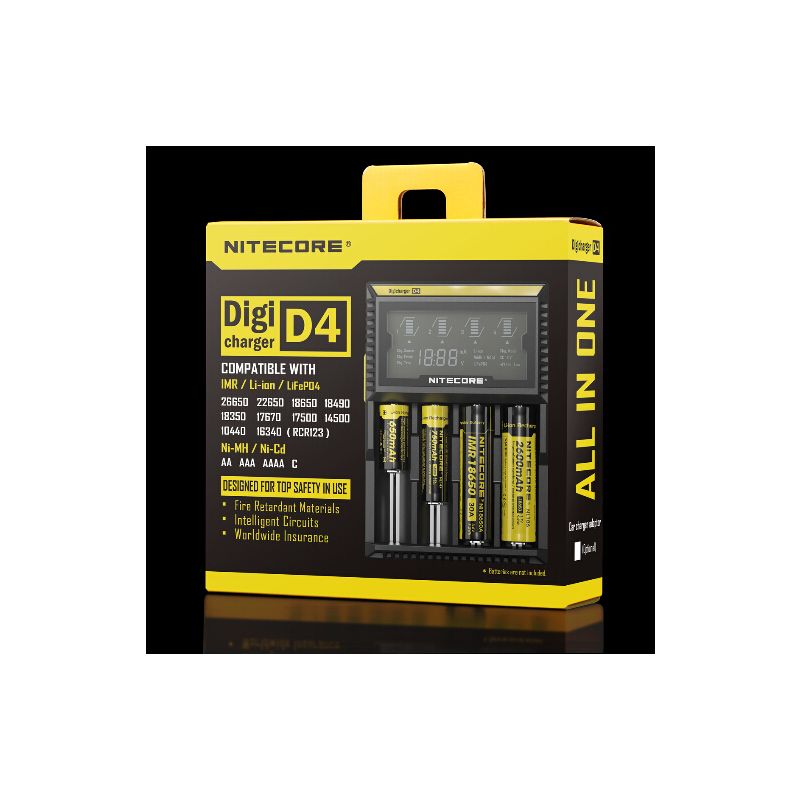 Nitecore D4 Digicharger LCD Display Intelligent Battery Charger Li-ion Ni-MH Smart Power Solution