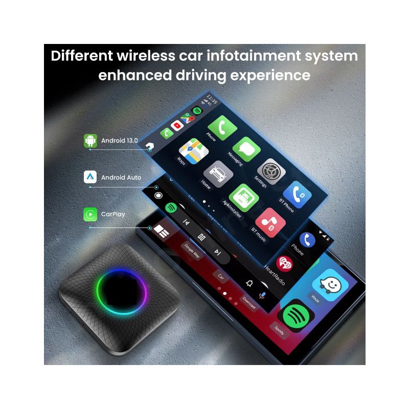 CarlinKit Smart TV Box with Android 13 Wired to Wireless CarPlay Ai Box YouTube Netflix Qualcomm 8-Cores