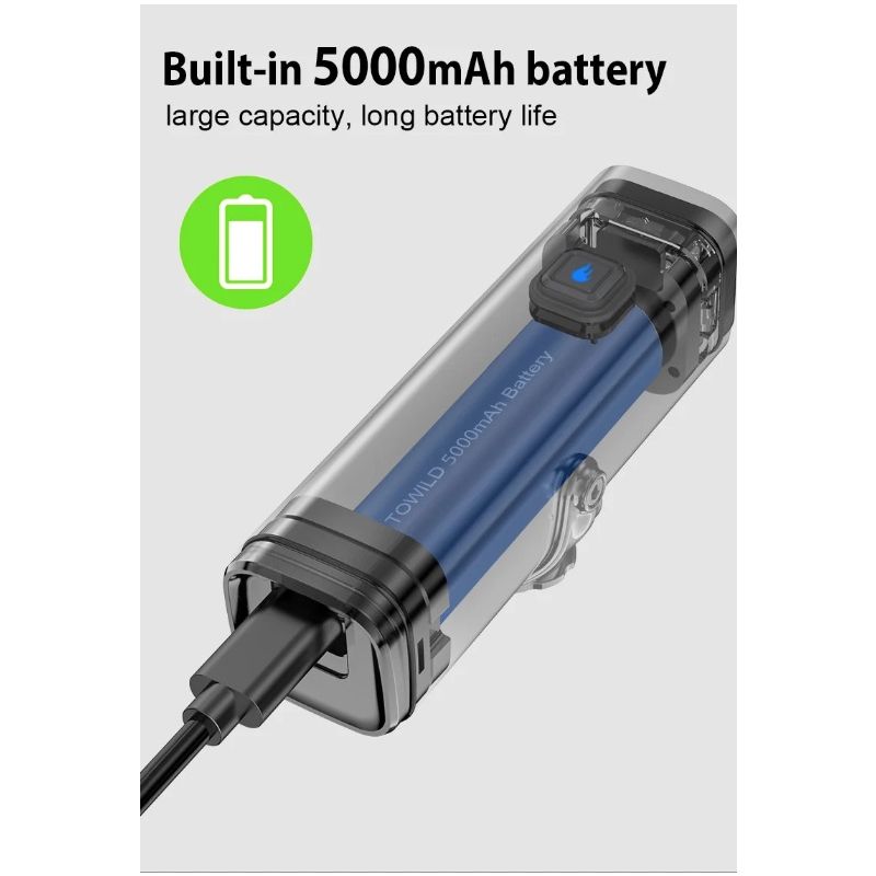 TOWILD CL1600 USB Rechargeable 1600LM Bike Light LED Front Lamp with Adjustable Brightness for Night Riding