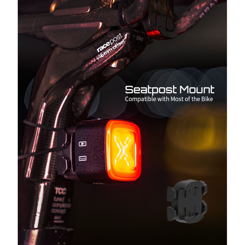 Enfitnix Cubelite III Smart Tail Light Ultra Bright Rear Light USB Charge Cycling Safety 30 Lumens