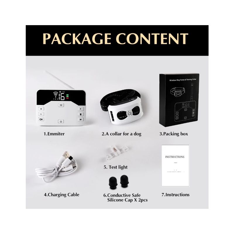 Wireless Dog Fence System Remote Training Collar for All Size Dogs Safe Pet Containment and Behavior Management