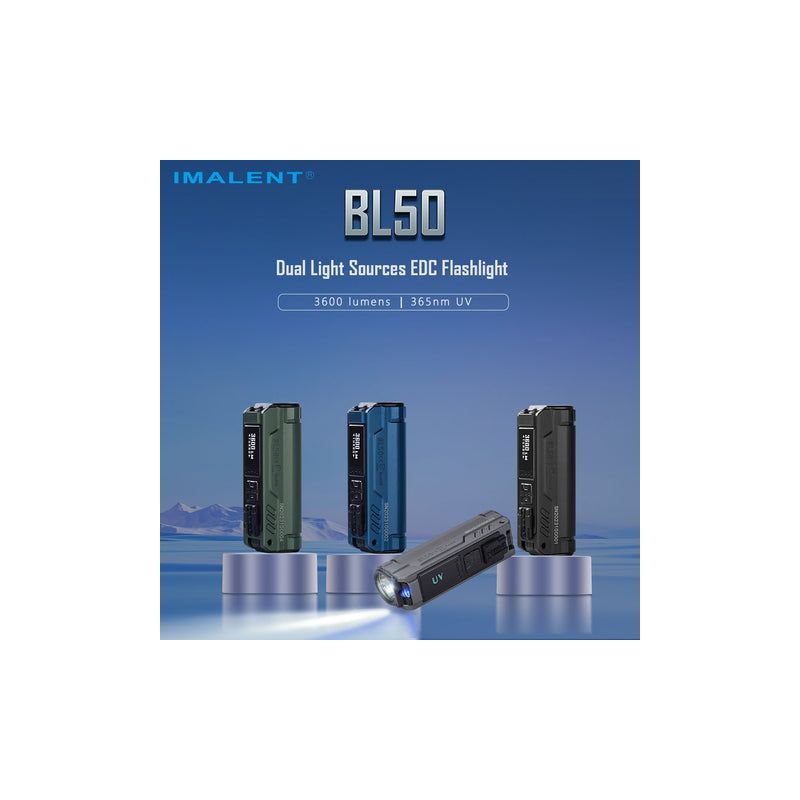 IMALENT BL50 3600 Lumens EDC Flashlight Compact Type-C Rechargeable with OLED Display for Outdoor Adventures