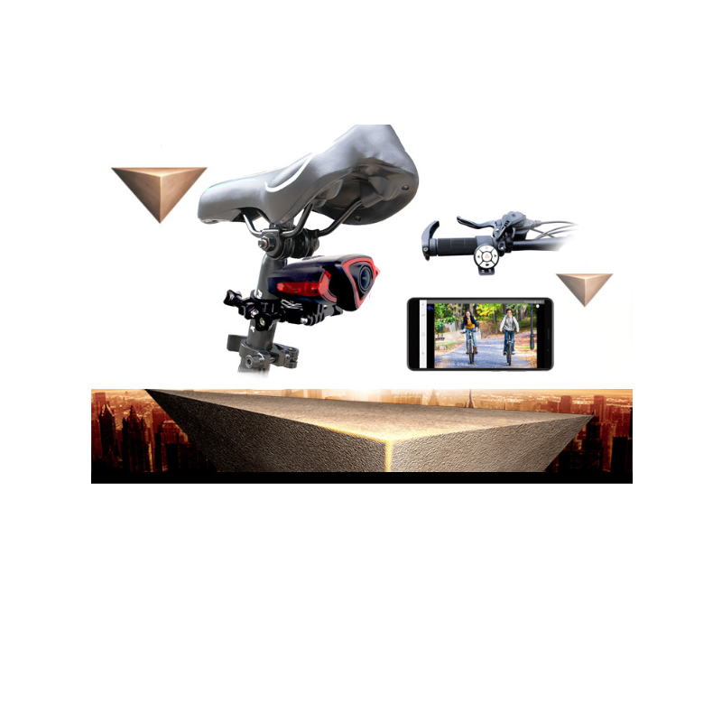 Bicycle Tail Light Recorder 1080P Camera with Smart Wireless Remote Dual Functionality for Cycling Safety