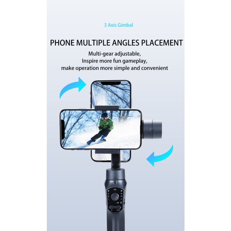 F10 Pro Stabilizer 3-Axis Phone Gimbal for Mobile Filmmaking with Smartphone Compatibility and Face Recognition