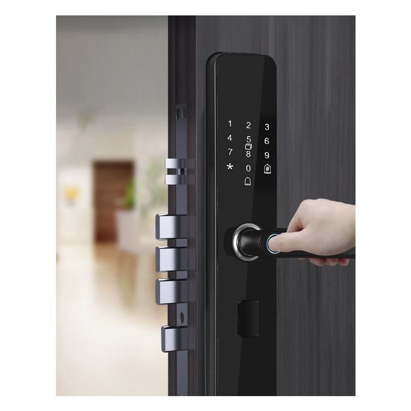 Electronic Smart Door Lock Biometric Fingerprint Keyless Entry Sleek Design Family Friendly Home Security