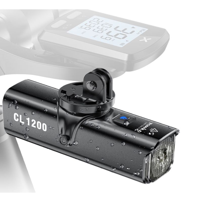 TOWILD CL1200 1200LM Bike Light USB Rechargeable Front Lamp with Wireless Remote for Nighttime Cycling Safety
