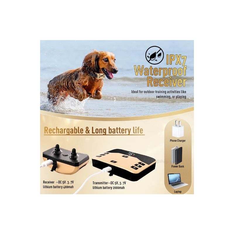 Wireless Pet Fence & Electric Shocker Dog Collar 2-in-1 Device for Pet Safety Responsible Pet Ownership