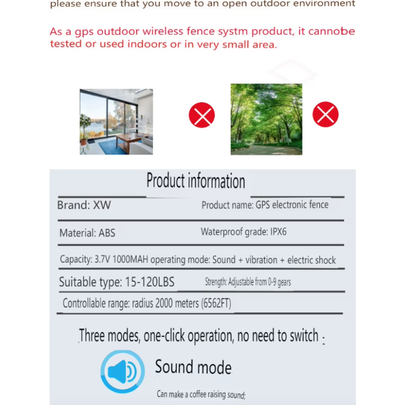 GPS Wireless Dog Fence Easy Setup Electric Smart Barking Stop Device Adjustable Dog Boundaries