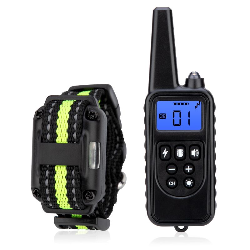 800m Electric Dog Training Collar with LCD Display Rechargeable Waterproof Adjustable Levels for Pet Owners