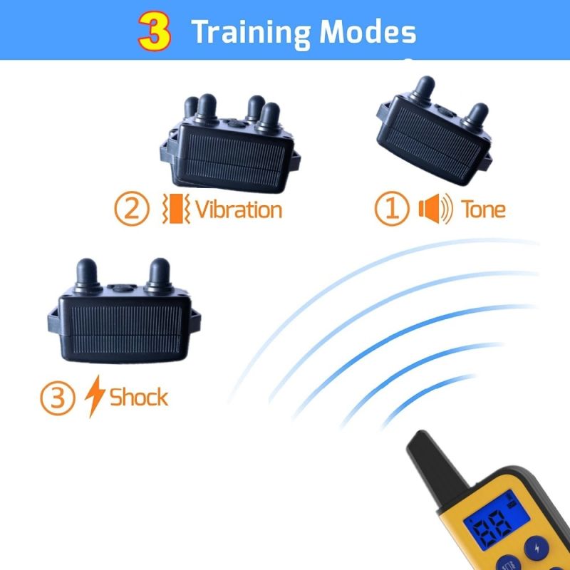 2020 NEW Waterproof Electric Dog Training Collar 1000m Range Adjustable Stimulation Levels for Humane Training