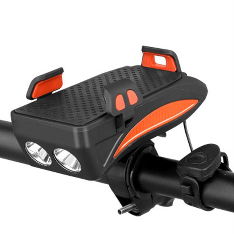 Multi-function 4 in 1 MTB Light USB Rechargeable LED Bike Headlight with Horn Phone Holder Cycling Gear