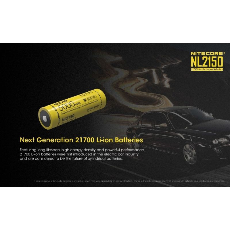 NITECORE NL2150 5000mAh 3.6V 21700 Rechargeable Battery for High Powered Flashlight Drone Outdoor Gear