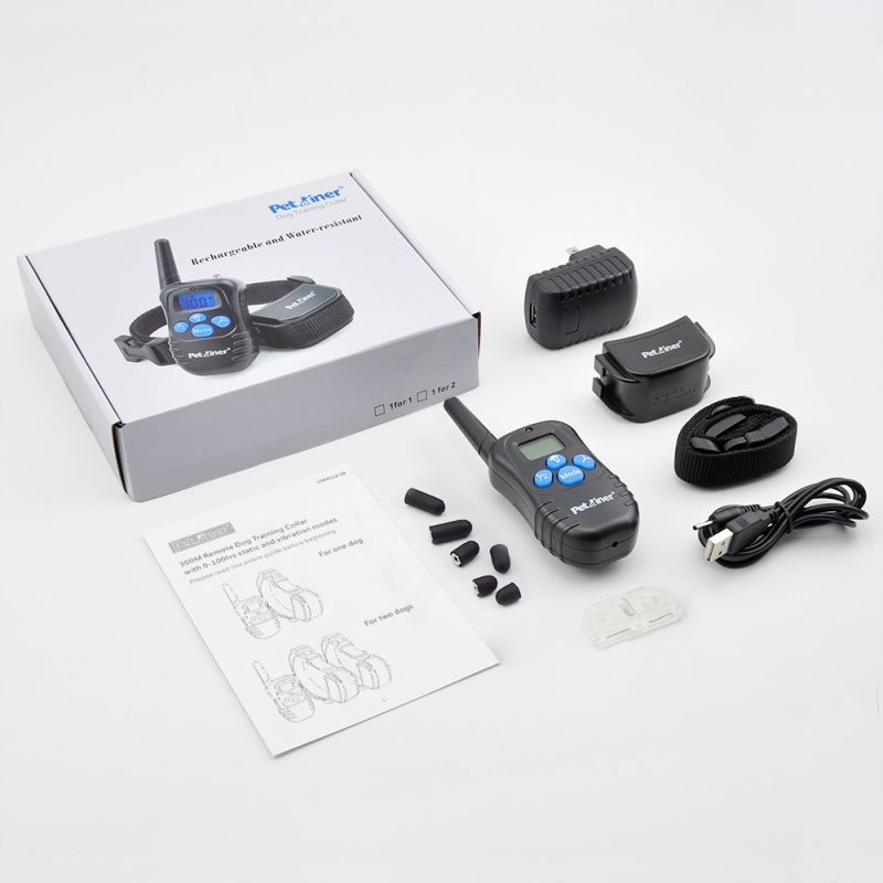 Petrainer 998D Remote Electric Dog Training Collar 300M Range Waterproof Rechargeable High-Capacity Battery