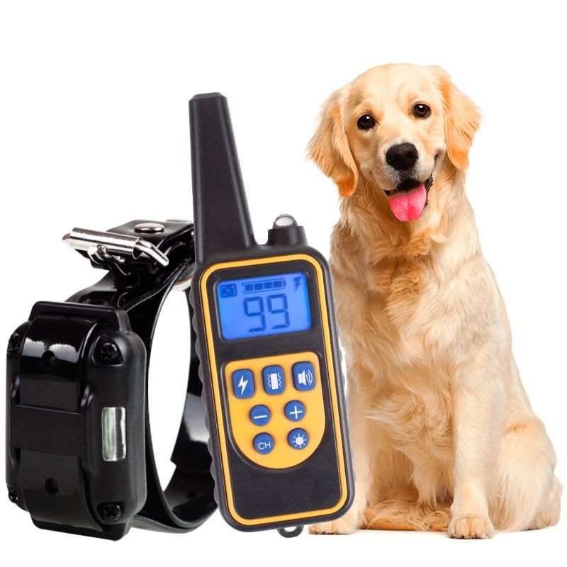 800m Electric Dog Training Collar Rechargeable Waterproof LCD Display Adjustable Levels for Dog Obedience