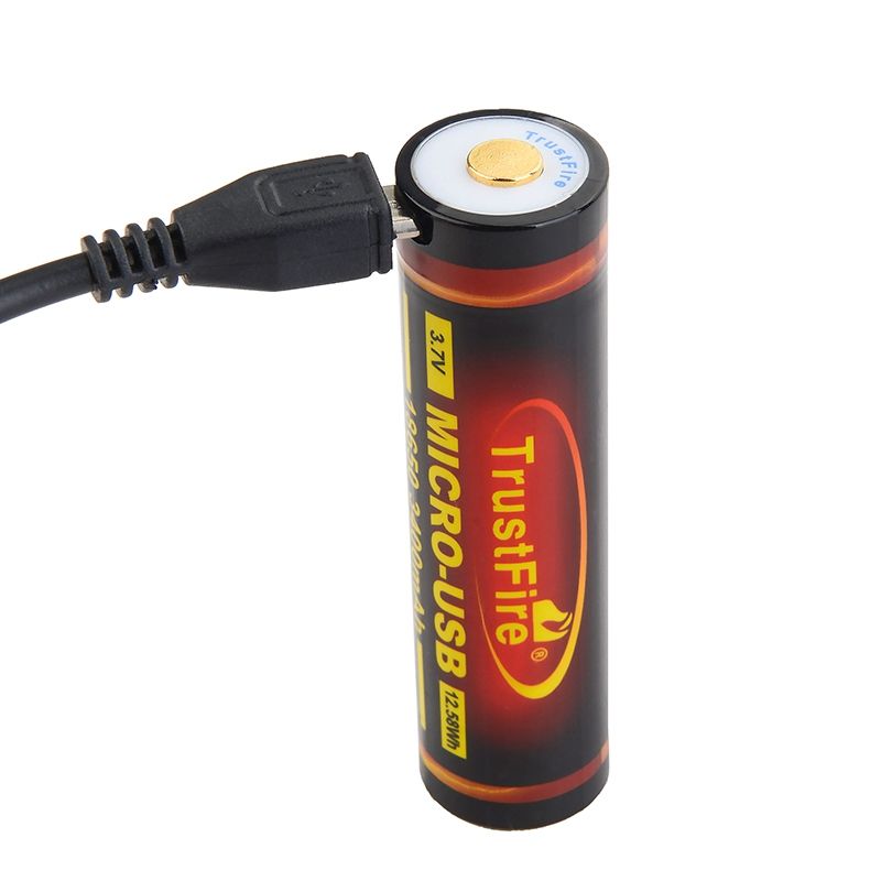 TrustFire 18650 3400mAh Micro USB Rechargeable Li-ion Battery High Capacity Eco-Friendly Power for Electronics