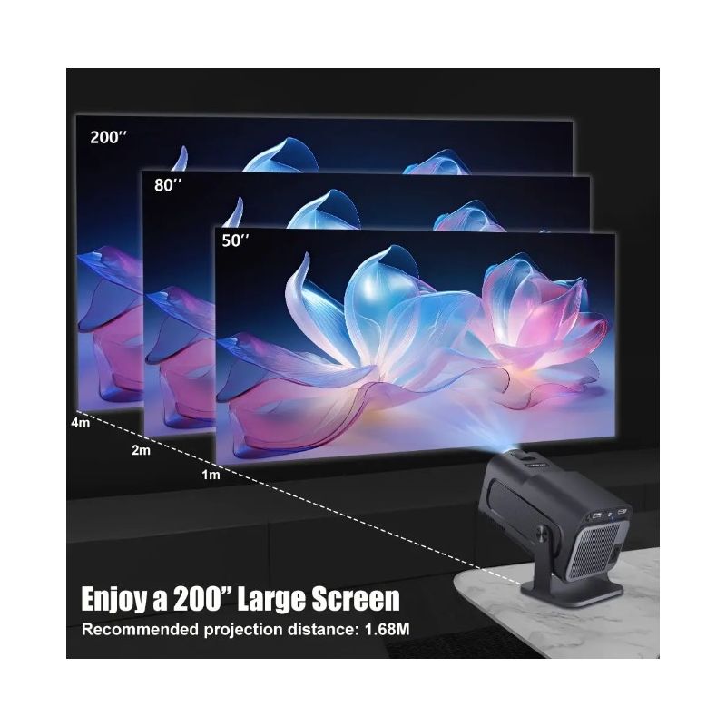 HY320 Android 11 Projector Compact 4K Native 390 ANSI Lumens Dual Wifi6 Bluetooth 5.0 Home Outdoor Cinema