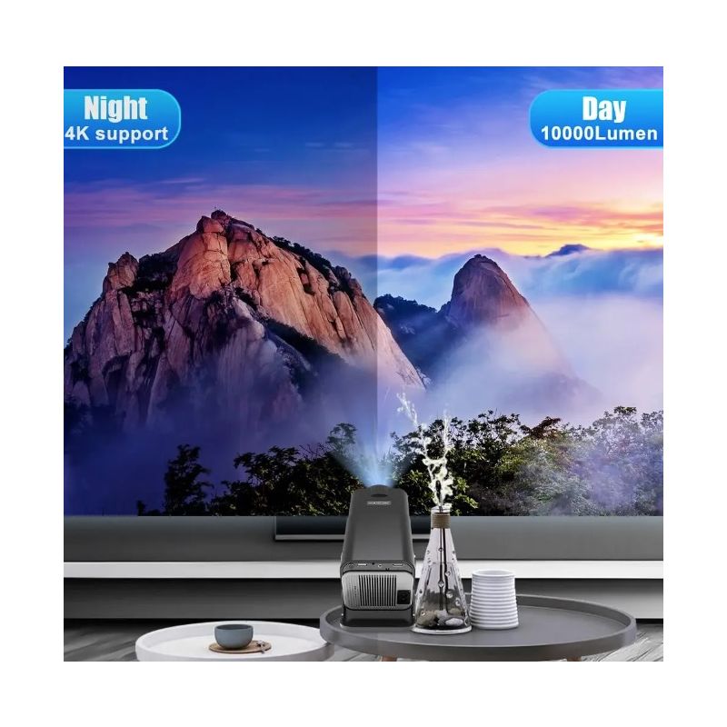 HY320 Android 11 Projector Compact 4K Native 390 ANSI Lumens Dual Wifi6 Bluetooth 5.0 Home Outdoor Cinema