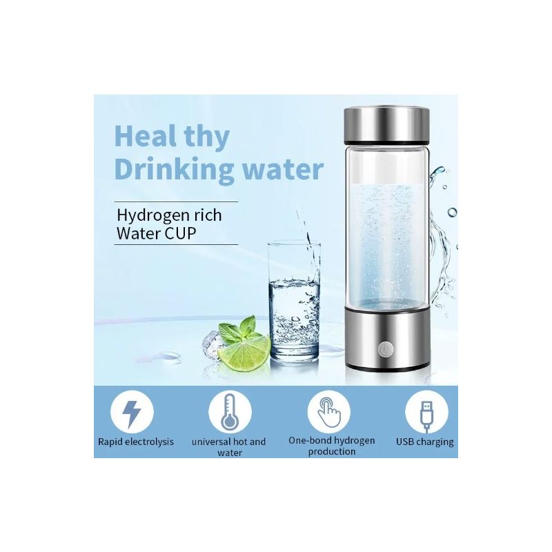 Portable Hydrogen Generator Water Cup with Filter Ionizer Stylish 420ml Boosts Hydration and Antioxidant Levels