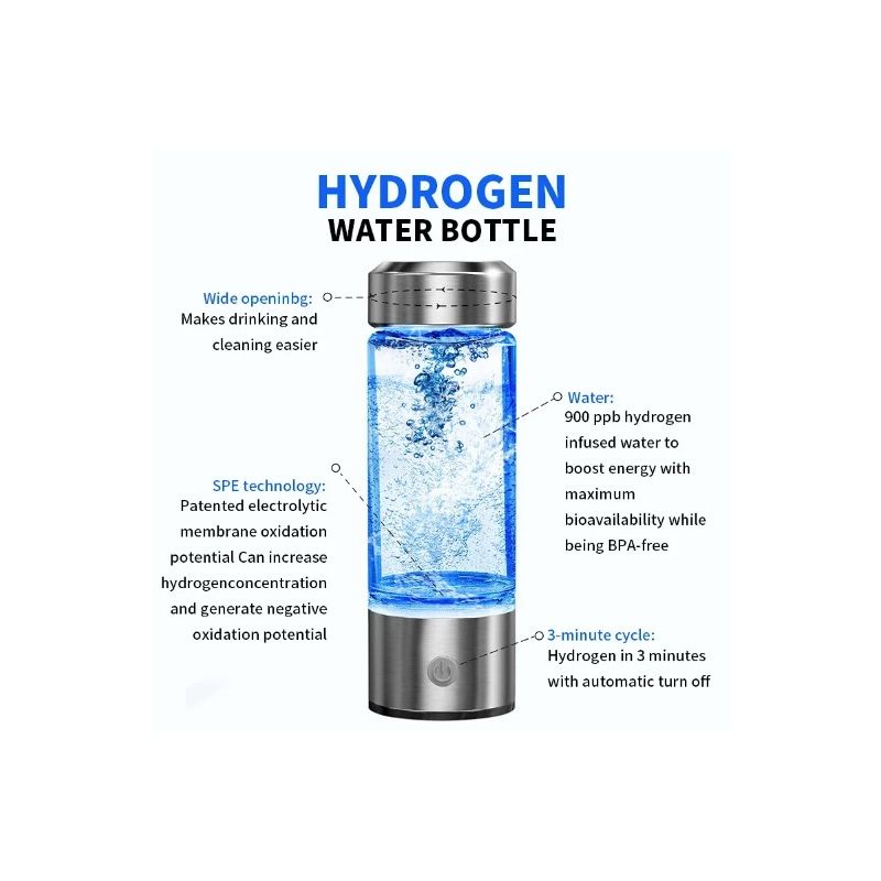 Portable Hydrogen Generator Water Cup with Filter Ionizer Stylish 420ml Boosts Hydration and Antioxidant Levels