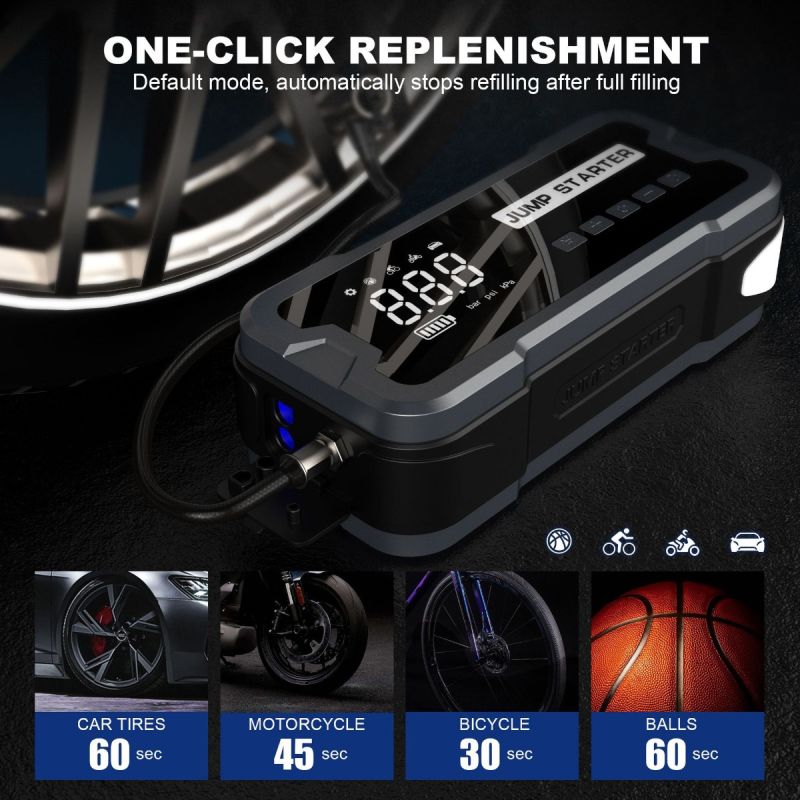 Jump Starter Power Bank Portable Charger with 2000A Peak Current Compact Design for Car Battery Troubles