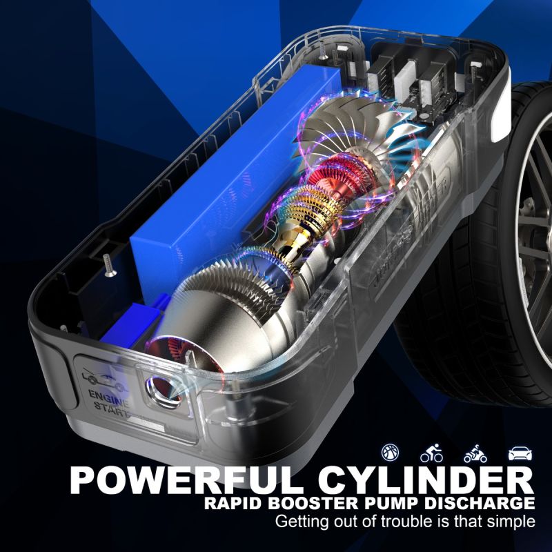 Jump Starter Power Bank Portable Charger with 2000A Peak Current Compact Design for Car Battery Troubles