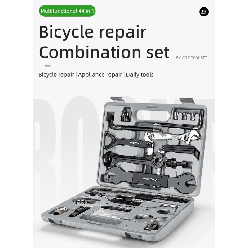 ROCKBROS Professional Cycling Tools Set Durable Carbon Steel Bike Repair Kit with Compact Storage