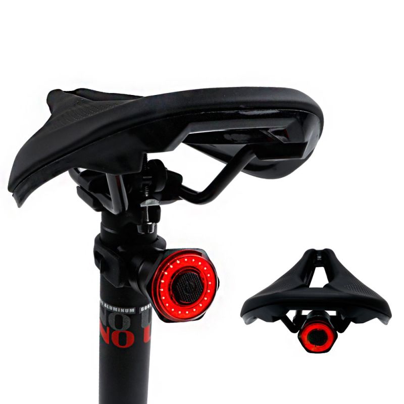 Smart Bicycle Tail Light with Auto Start Stop Brake Light USB Charge IPX6 Waterproof Cycling Safety Light