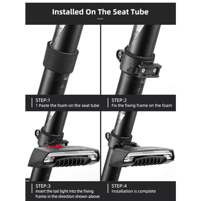 ROCKBROS LKWD-R1 Bike Light Smart USB LED with Wireless Remote Turn Signal Laser Projector for Cycling Safety