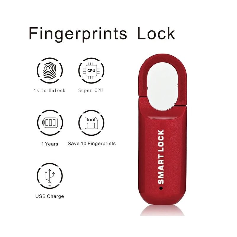 Mini Fingerprint Padlock Quick Unlock Keyless Access Durable Lock with Lightweight Design for Travel Security