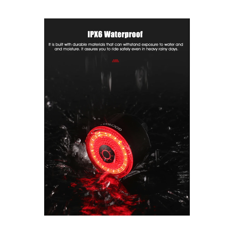 Gaciron LOOP-100 High Brightness Bike Tail Light Brake Sensor Aluminum Alloy for Urban and Trail Cycling