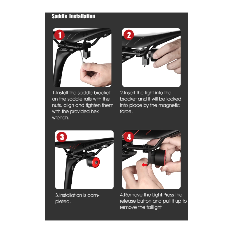 Gaciron LOOP-100 High Brightness Bike Tail Light Brake Sensor Aluminum Alloy for Urban and Trail Cycling