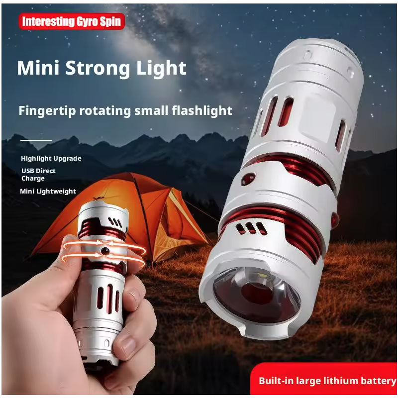 Portable Mini EDC Flashlight USB Rechargeable Pocket Torch Light Keychain Flashlights