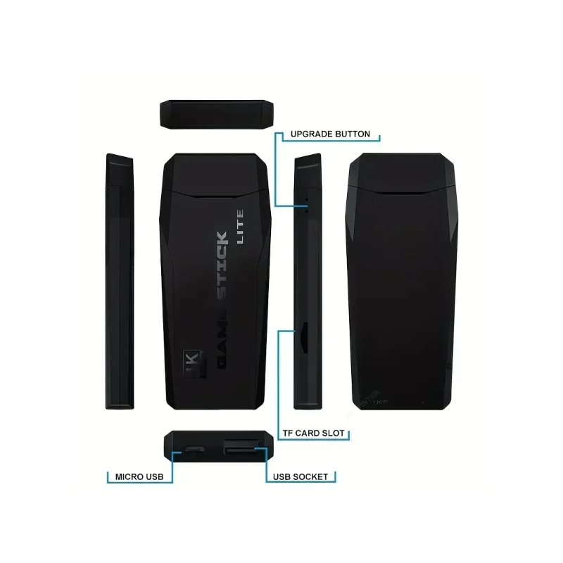 M8 Video Game Console with Dual 2.4G Wireless Controllers 10000 Retro Games Library PS1 Atari 64G Model