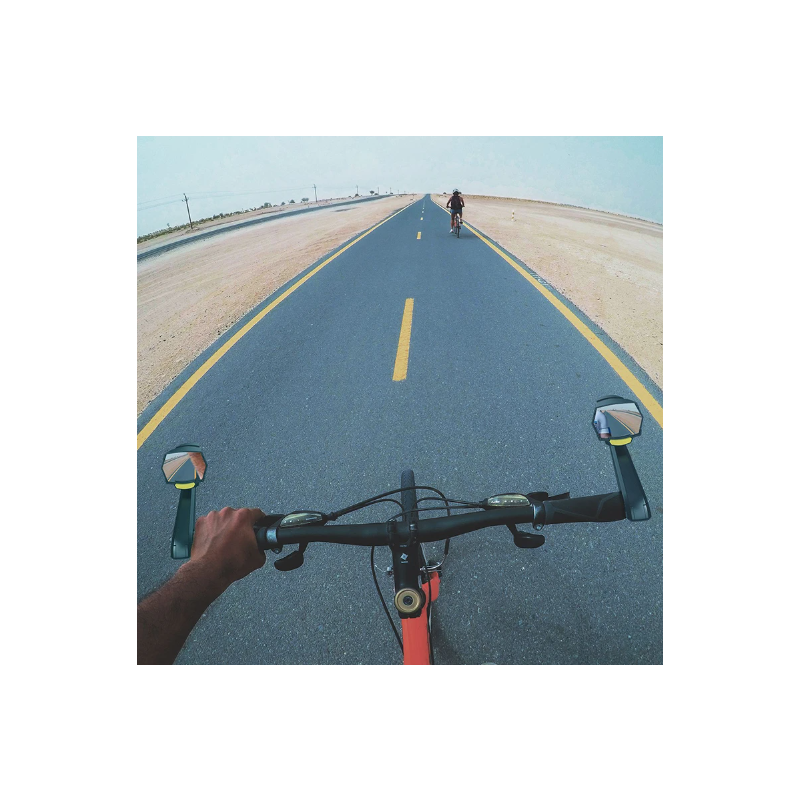 CarryBright CB800 Rearview Mirror Headlight Dual Function Bicycle Safety Equipment for City Riding and Trails