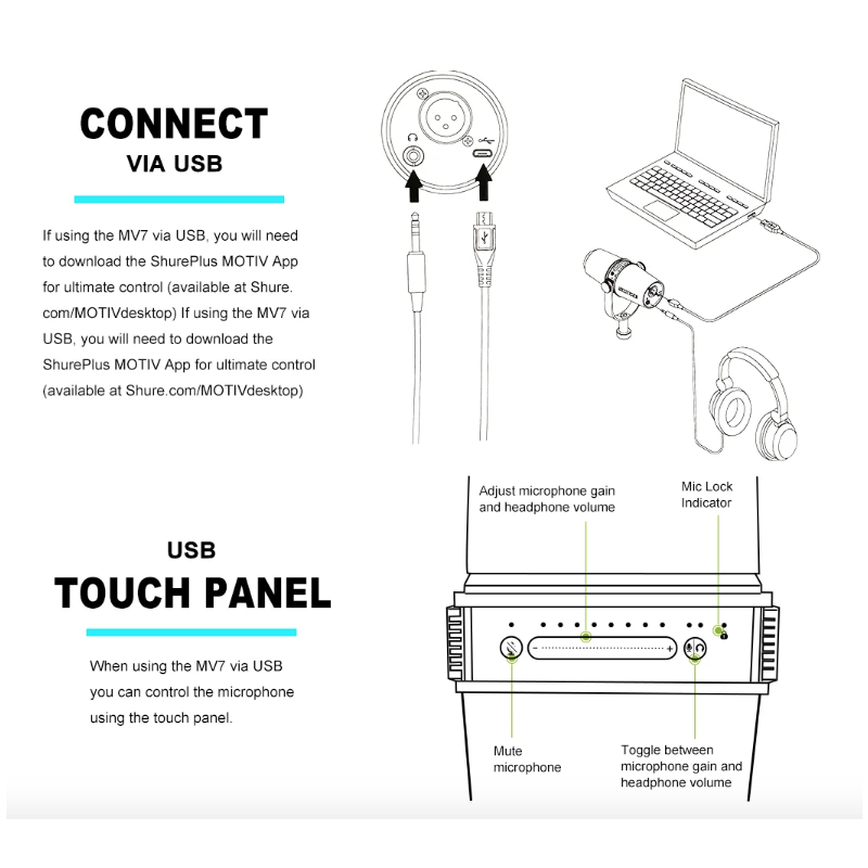 MV7 Professional Dynamic Microphone for Podcasting Live Streaming and Recording High-Quality Sound