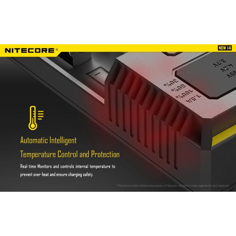 Nitecore NEW I4 Li-ion Battery Charger User-Friendly Efficient Output Smart Charging for Li-ion NiMH Compatibility