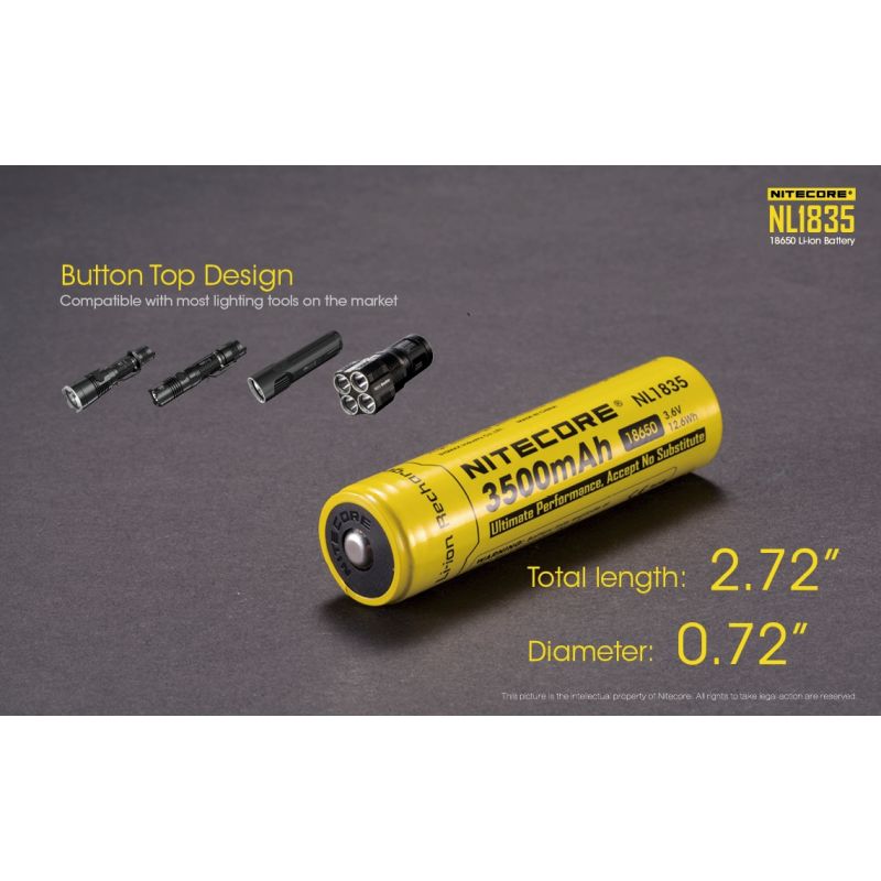 Nitecore 18650 NL1835 3500mAh Li-ion Rechargeable Battery for Long-lasting Power and Reliable Performance