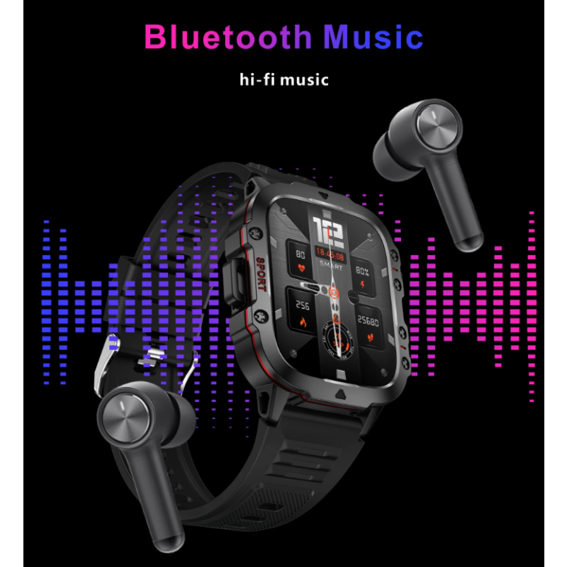 QX11 Smart Watch Men IP68 5ATM Outdoor Sports Fitness Tracker Health Monitor 1.96