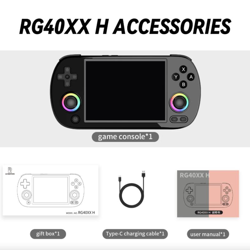 ANBERNIC RG40XX H Handheld Game Console Linux 64-bit System 4.0 inch IPS 3200mAh Retro Video Gaming Console