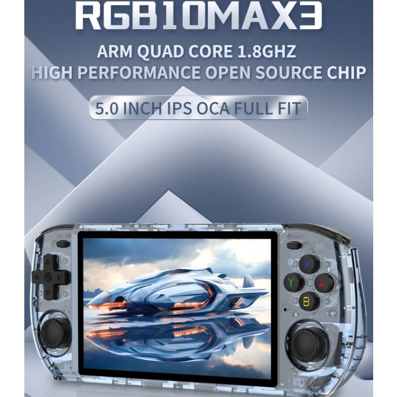 POWKIDDY RGB10 MAX3 Retro Handheld Game Console 5 Inch IPS Screen High Performance RK3566 Linux System