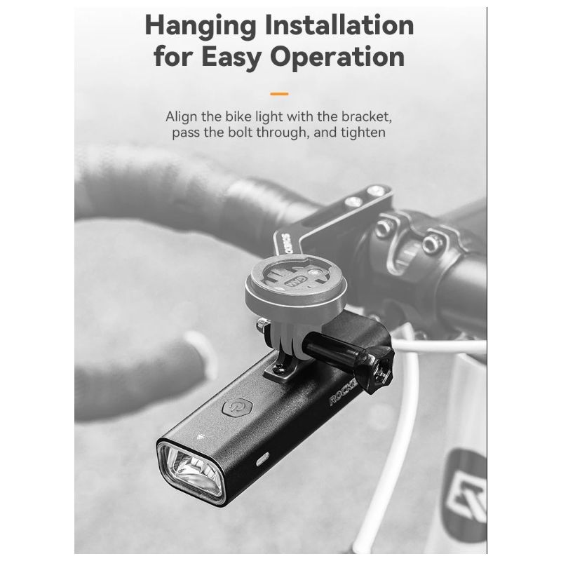 ROCKBROS RHL-1000LUMEN Bike Front Light Rainproof LED Cycling Headlight Type-C Rechargeable for Night Riding