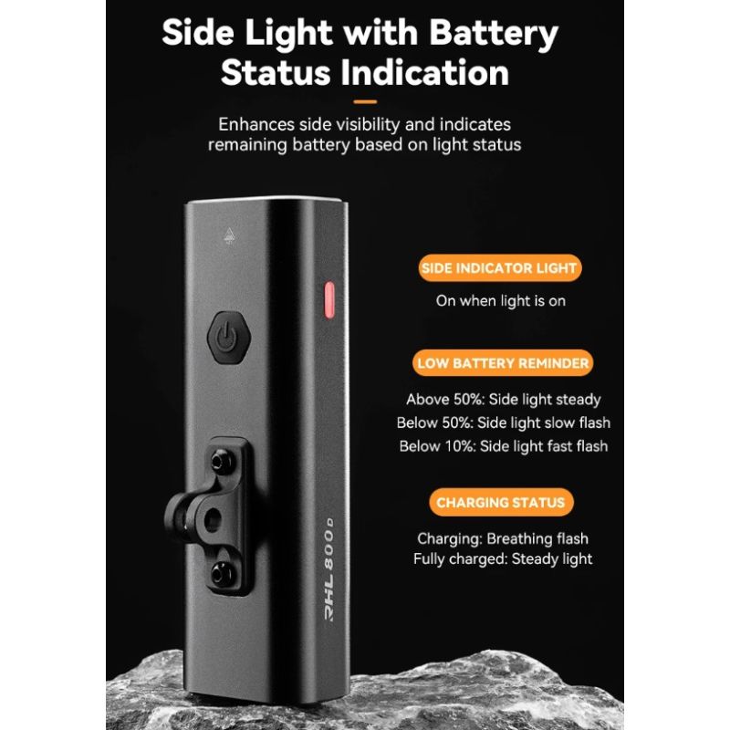 ROCKBROS RHL-1000LUMEN Bike Front Light Rainproof LED Cycling Headlight Type-C Rechargeable for Night Riding