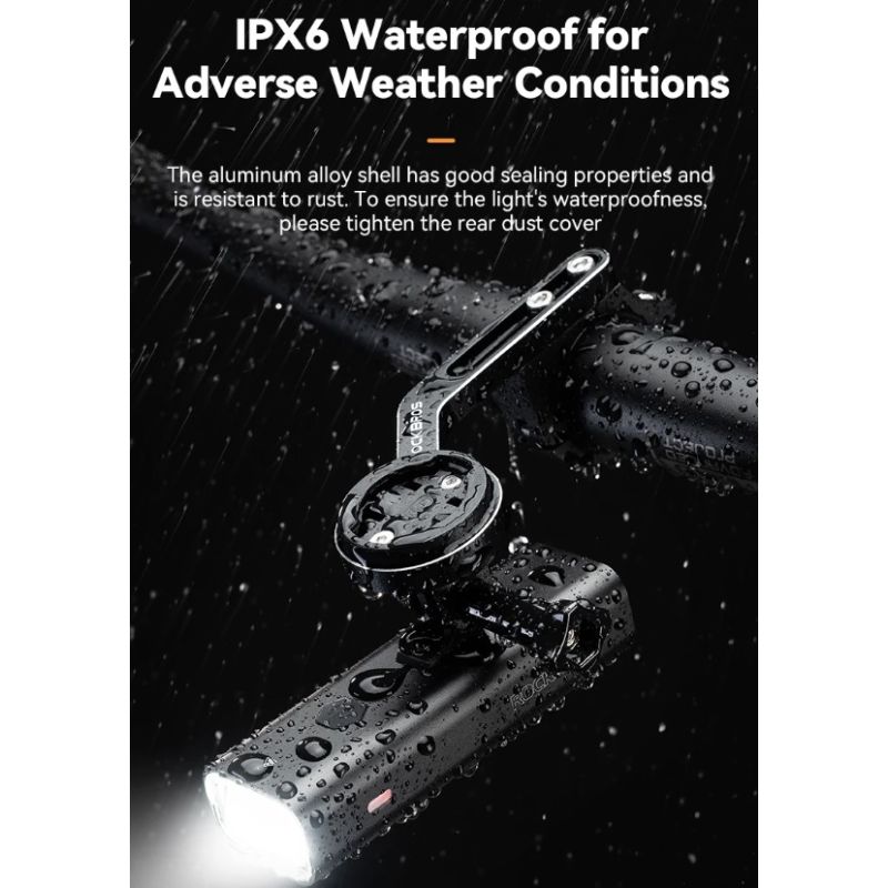 ROCKBROS RHL-1000LUMEN Bike Front Light Rainproof LED Cycling Headlight Type-C Rechargeable for Night Riding