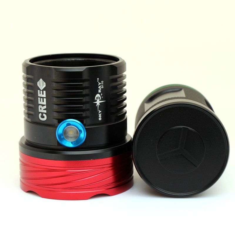 Sky Ray S110 10T6/U2 10000-Lumen LED Flashlight Rugged Design for Versatile Outdoor Camping and Emergency Use