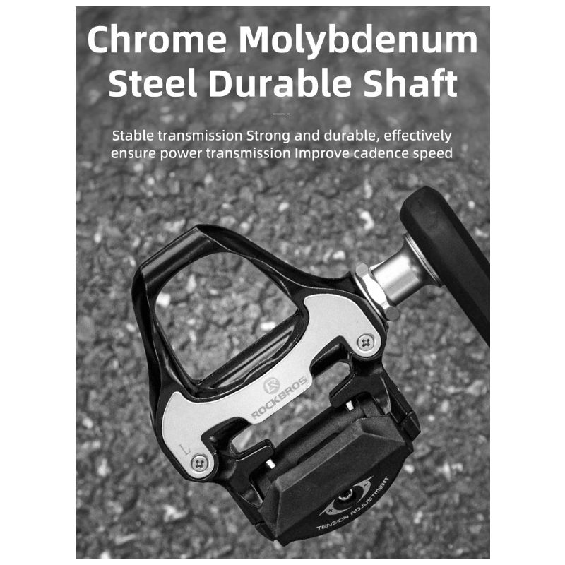 ROCKBROS SPD-SL Road Bike Pedals Ultralight Aluminium Self-locking Cycling Pedals for Enhanced Stability