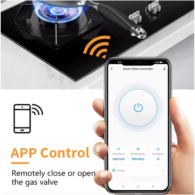 Tuya WiFi Water Valve Gas Shutoff Ball Valve Timer Smart Faucet Controller Remote Manipulator Support