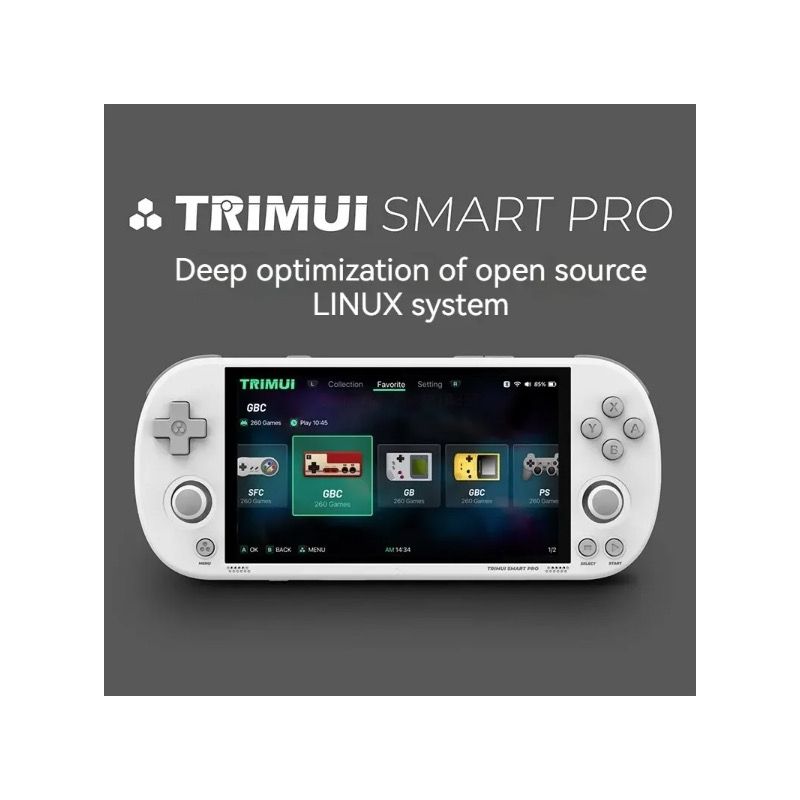 Trimui Smart Pro Vintage Handheld Game Console 4.96 Inch HD IPS Display Portable Gaming Long-Lasting Battery