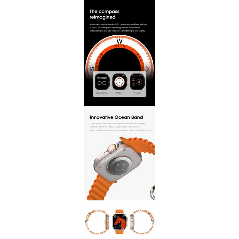 49mm Smart Watch Ultra 9 Bluetooth Call NFC Compass GPS Route Track Ip68 Smartwatch