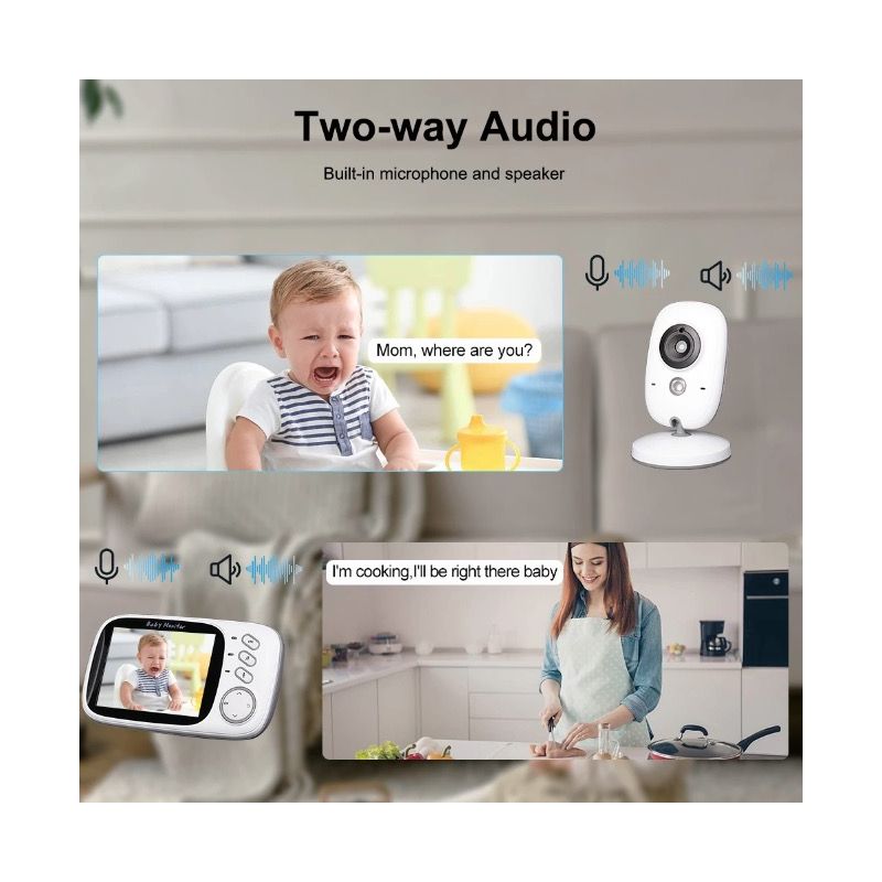 VB603 Video Baby Monitor with Two-way Audio and Night Vision Reliable Parenting Tool for Infant Safety
